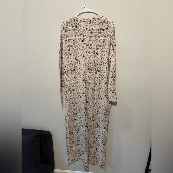 Free People Intimately Neutral Leopard Print Maxed Out Maxi Robe Dress Size S - Picture 6 of 15